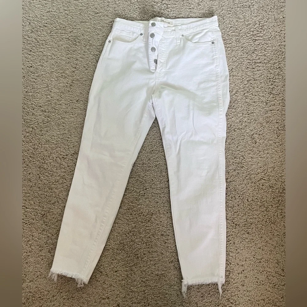 Madewell White High Rise Jeans Relaxed Fit - Picture 2 of 2